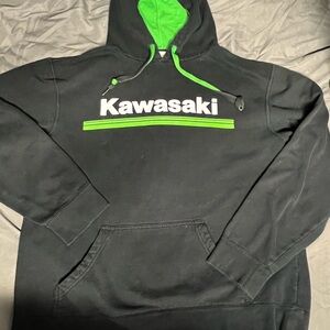 Kawasaki Black and Green Men's Hoodie
